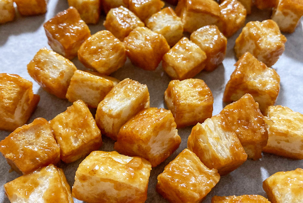 caramel croutons