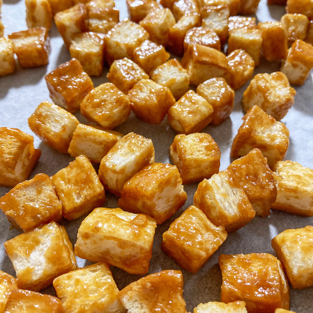 caramel croutons